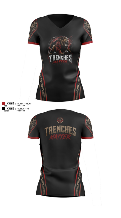 Trenches Matter Women's Short Sleeve V-neck Shirt - 3