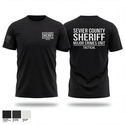 Old School Cotton Feel Shirt, Sevier County Sheriff Major Crimes unit, Police, Teamtime, Team time, sublimation, custom sports apparel, team uniforms, spirit wear, spiritwear, sports uniforms, custom shirts, team store, custom team store, fundraiser sports, apparel fundraiser