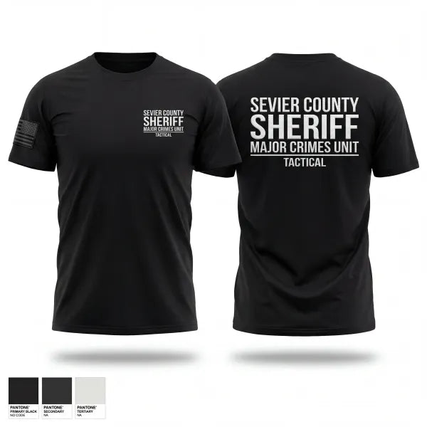 Old School Cotton Feel Shirt, Sevier County Sheriff Major Crimes unit, Police, Teamtime, Team time, sublimation, custom sports apparel, team uniforms, spirit wear, spiritwear, sports uniforms, custom shirts, team store, custom team store, fundraiser sports, apparel fundraiser