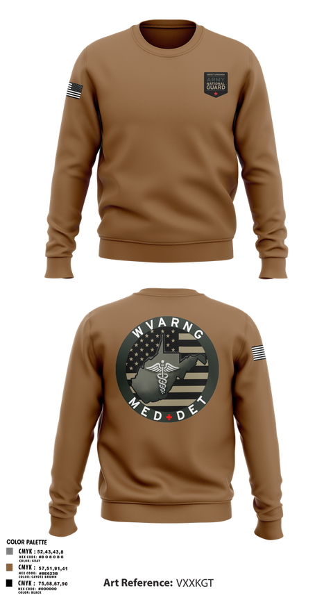 Crew Neck Sweatshirt, WV ARNG Med Det, , Teamtime, Team time, sublimation, custom sports apparel, team uniforms, spirit wear, spiritwear, sports uniforms, custom shirts, team store, custom team store, fundraiser sports, apparel fundraiser