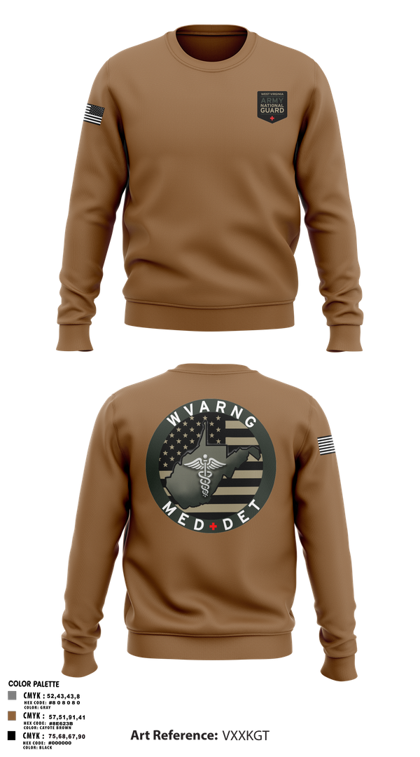 Crew Neck Sweatshirt, WV ARNG Med Det, , Teamtime, Team time, sublimation, custom sports apparel, team uniforms, spirit wear, spiritwear, sports uniforms, custom shirts, team store, custom team store, fundraiser sports, apparel fundraiser