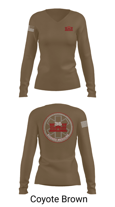 36 Engineer Brigade 21173189 Women's Long Sleeve V-neck Shirt - 17
