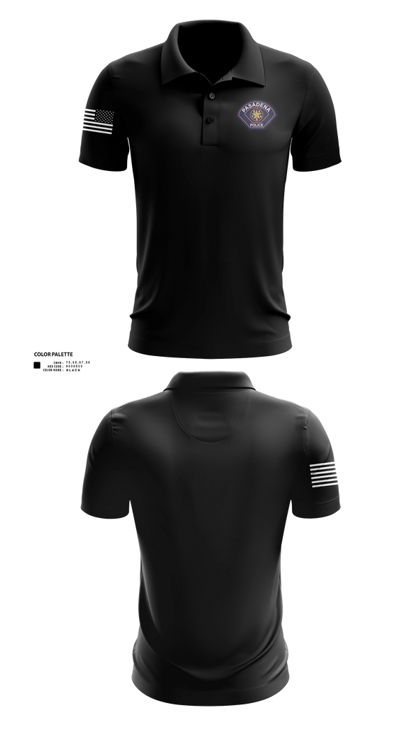 Short Sleeve Performance Polo, Pasadena Police Department Honor Guard, Police, Teamtime, Team time, sublimation, custom sports apparel, team uniforms, spirit wear, spiritwear, sports uniforms, custom shirts, team store, custom team store, fundraiser sports, apparel fundraiser