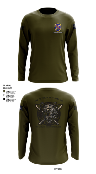 Long Sleeve Performance Shirt, Co A, 1st-160th INF, 79th IBCT, , Teamtime, Team time, sublimation, custom sports apparel, team uniforms, spirit wear, spiritwear, sports uniforms, custom shirts, team store, custom team store, fundraiser sports, apparel fundraiser