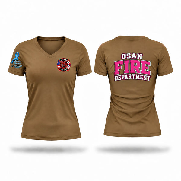 Osan Fire Department Women's Short Sleeve V-neck Shirt - 1