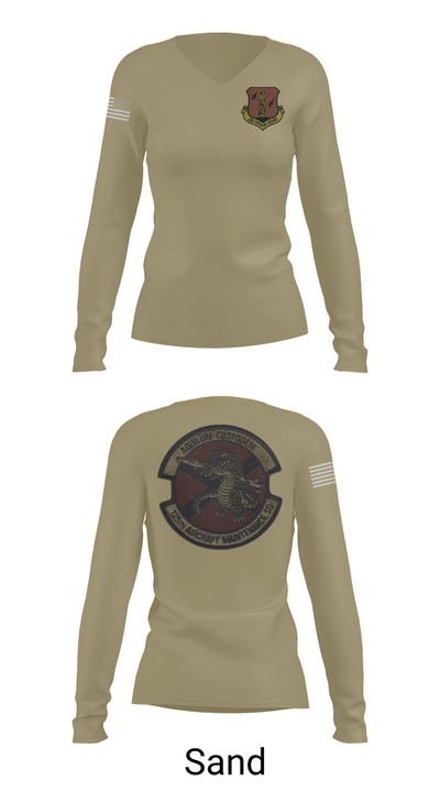 125th Tactical Aircraft Maintenance SQ 70898638 Women's Long Sleeve V-neck Shirt - 92