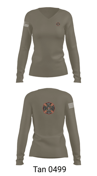Womens Long Sleeve Vneck Shirt, Flint city VFD, Fire Department, Teamtime, Team time, sublimation, custom sports apparel, team uniforms, spirit wear, spiritwear, sports uniforms, custom shirts, team store, custom team store, fundraiser sports, apparel fundraiser