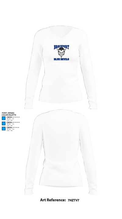 Brockport Blue Devils Swim & Dive 57976112 Women's Long Sleeve V-neck Shirt - 15