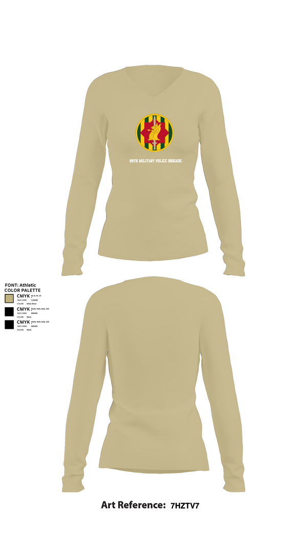Womens Long Sleeve Vneck Shirt, 89th military police brigade, , Teamtime, Team time, sublimation, custom sports apparel, team uniforms, spirit wear, spiritwear, sports uniforms, custom shirts, team store, custom team store, fundraiser sports, apparel fundraiser