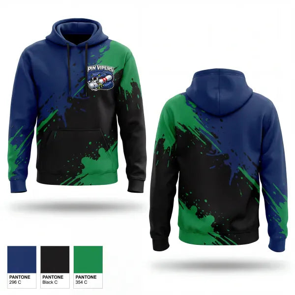 Hoodie, Pin vipers, Bowling, Teamtime, Team time, sublimation, custom sports apparel, team uniforms, spirit wear, spiritwear, sports uniforms, custom shirts, team store, custom team store, fundraiser sports, apparel fundraiser