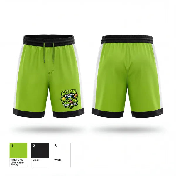 Athletic Shorts With Pockets, Slime Squad, Softball, Teamtime, Team time, sublimation, custom sports apparel, team uniforms, spirit wear, spiritwear, sports uniforms, custom shirts, team store, custom team store, fundraiser sports, apparel fundraiser