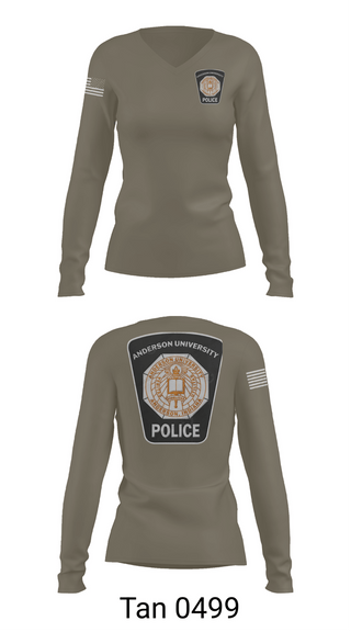 Womens Long Sleeve Vneck Shirt, Anderson University Police, Police, Teamtime, Team time, sublimation, custom sports apparel, team uniforms, spirit wear, spiritwear, sports uniforms, custom shirts, team store, custom team store, fundraiser sports, apparel fundraiser