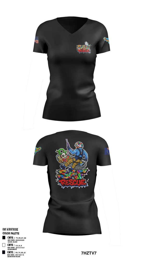 Womens Short Sleeve Vneck Shirt, VooDoo RESCUE, Fire Department, Teamtime, Team time, sublimation, custom sports apparel, team uniforms, spirit wear, spiritwear, sports uniforms, custom shirts, team store, custom team store, fundraiser sports, apparel fundraiser