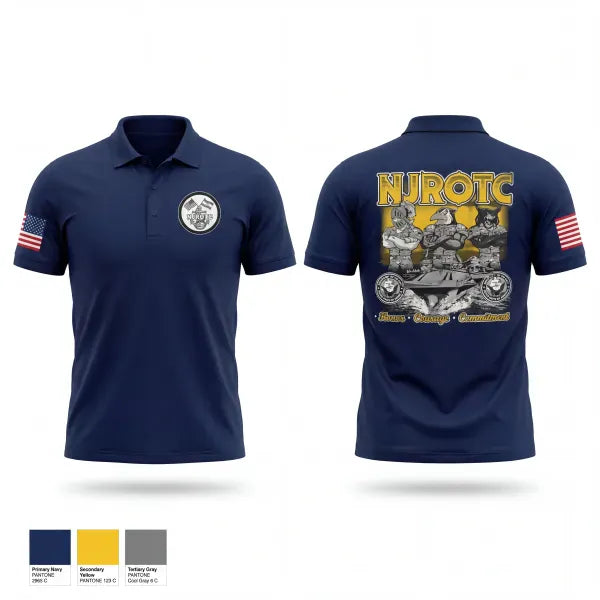 Short Sleeve Performance Polo, Washington NJROTC, Navy, Teamtime, Team time, sublimation, custom sports apparel, team uniforms, spirit wear, spiritwear, sports uniforms, custom shirts, team store, custom team store, fundraiser sports, apparel fundraiser