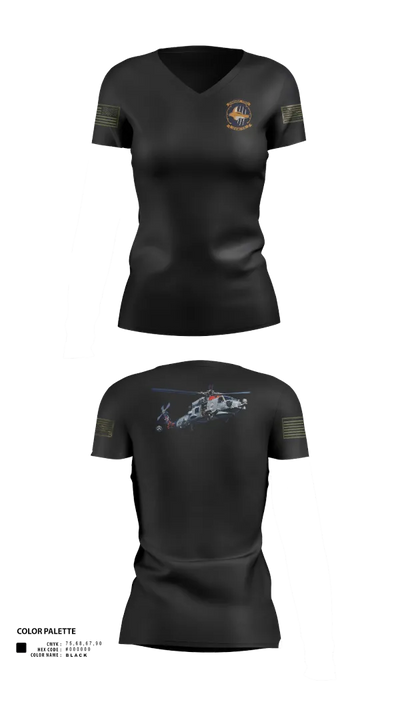 HSM-74 11388137 Women's Short Sleeve V-neck Shirt - 21