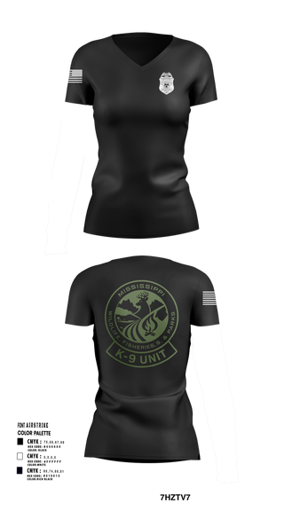 Womens Short Sleeve Vneck Shirt, MDWFP K9, , Teamtime, Team time, sublimation, custom sports apparel, team uniforms, spirit wear, spiritwear, sports uniforms, custom shirts, team store, custom team store, fundraiser sports, apparel fundraiser