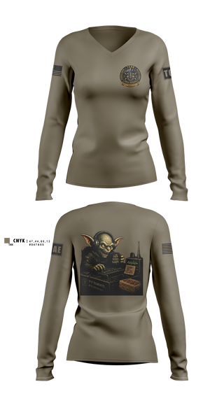 Womens Long Sleeve Vneck Shirt, TCAE, GSB, 10TH SFG(A), Army, Teamtime, Team time, sublimation, custom sports apparel, team uniforms, spirit wear, spiritwear, sports uniforms, custom shirts, team store, custom team store, fundraiser sports, apparel fundraiser
