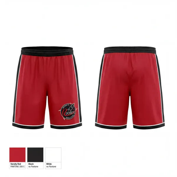 Athletic Shorts With Pockets, Ramstad Rockets, Men's Basketball, Teamtime, Team time, sublimation, custom sports apparel, team uniforms, spirit wear, spiritwear, sports uniforms, custom shirts, team store, custom team store, fundraiser sports, apparel fundraiser
