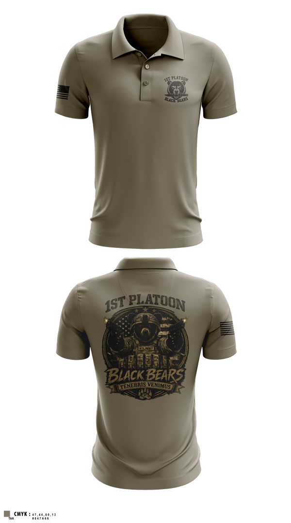 Short Sleeve Performance Polo, 1ST PLT, 94MP, Army, Teamtime, Team time, sublimation, custom sports apparel, team uniforms, spirit wear, spiritwear, sports uniforms, custom shirts, team store, custom team store, fundraiser sports, apparel fundraiser