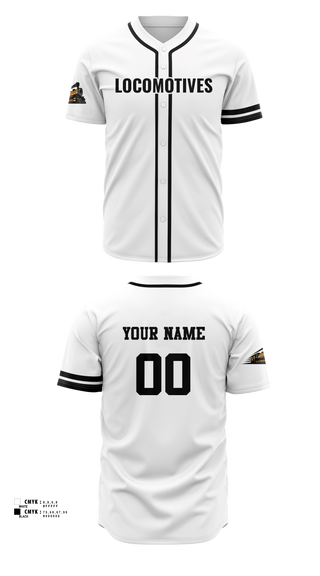 Full Button Baseball Jersey, Lima Locomotives, Army, Teamtime, Team time, sublimation, custom sports apparel, team uniforms, spirit wear, spiritwear, sports uniforms, custom shirts, team store, custom team store, fundraiser sports, apparel fundraiser