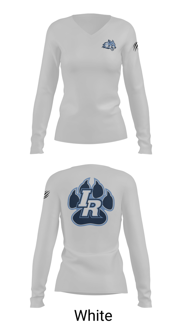 Womens Long Sleeve Vneck Shirt, Indian River Wolves, Wrestling, Teamtime, Team time, sublimation, custom sports apparel, team uniforms, spirit wear, spiritwear, sports uniforms, custom shirts, team store, custom team store, fundraiser sports, apparel fundraiser