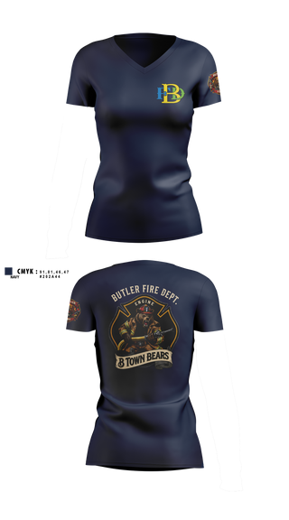 Womens Short Sleeve Vneck Shirt, Butler Police Department, Police, Teamtime, Team time, sublimation, custom sports apparel, team uniforms, spirit wear, spiritwear, sports uniforms, custom shirts, team store, custom team store, fundraiser sports, apparel fundraiser