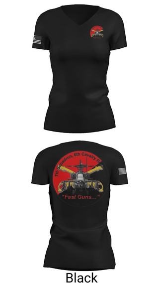 Womens Short Sleeve Vneck Shirt, 7th Squadron, Sixth Cavalry Regiment, , Teamtime, Team time, sublimation, custom sports apparel, team uniforms, spirit wear, spiritwear, sports uniforms, custom shirts, team store, custom team store, fundraiser sports, apparel fundraiser