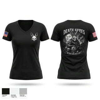 Womens Short Sleeve Vneck Shirt, Death Hares, Army, Teamtime, Team time, sublimation, custom sports apparel, team uniforms, spirit wear, spiritwear, sports uniforms, custom shirts, team store, custom team store, fundraiser sports, apparel fundraiser