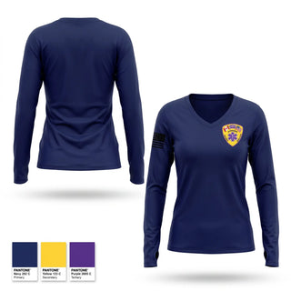 Womens Long Sleeve Vneck Shirt, Akwesasne Mohawk Ambulance, EMS/EMT, Teamtime, Team time, sublimation, custom sports apparel, team uniforms, spirit wear, spiritwear, sports uniforms, custom shirts, team store, custom team store, fundraiser sports, apparel fundraiser