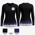 Pocono Mountain West Youth Basketball Association 15543729 Women's Long Sleeve V-neck Shirt - 21