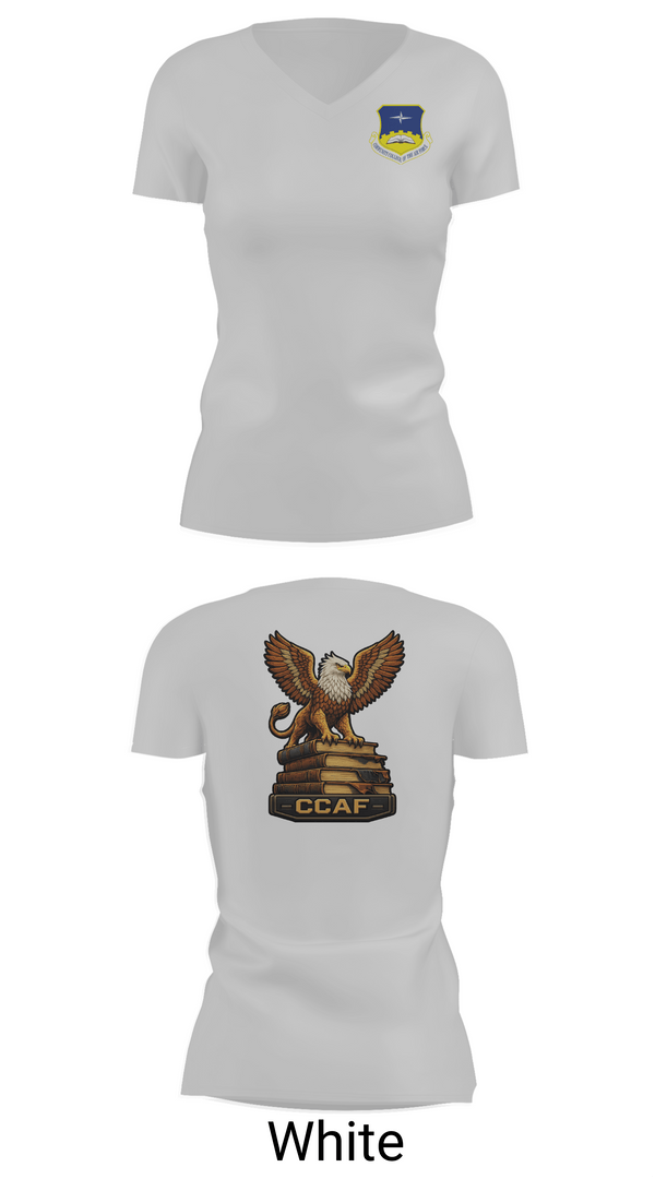 Womens Short Sleeve Vneck Shirt, CCAF, Air Force, Teamtime, Team time, sublimation, custom sports apparel, team uniforms, spirit wear, spiritwear, sports uniforms, custom shirts, team store, custom team store, fundraiser sports, apparel fundraiser
