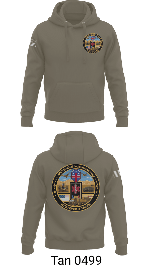 Hoodie, 387th Medical Logistics Company, Army, Teamtime, Team time, sublimation, custom sports apparel, team uniforms, spirit wear, spiritwear, sports uniforms, custom shirts, team store, custom team store, fundraiser sports, apparel fundraiser