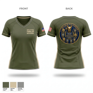 Womens Short Sleeve Vneck Shirt, South Carolina Police K9 Association, Police, Teamtime, Team time, sublimation, custom sports apparel, team uniforms, spirit wear, spiritwear, sports uniforms, custom shirts, team store, custom team store, fundraiser sports, apparel fundraiser