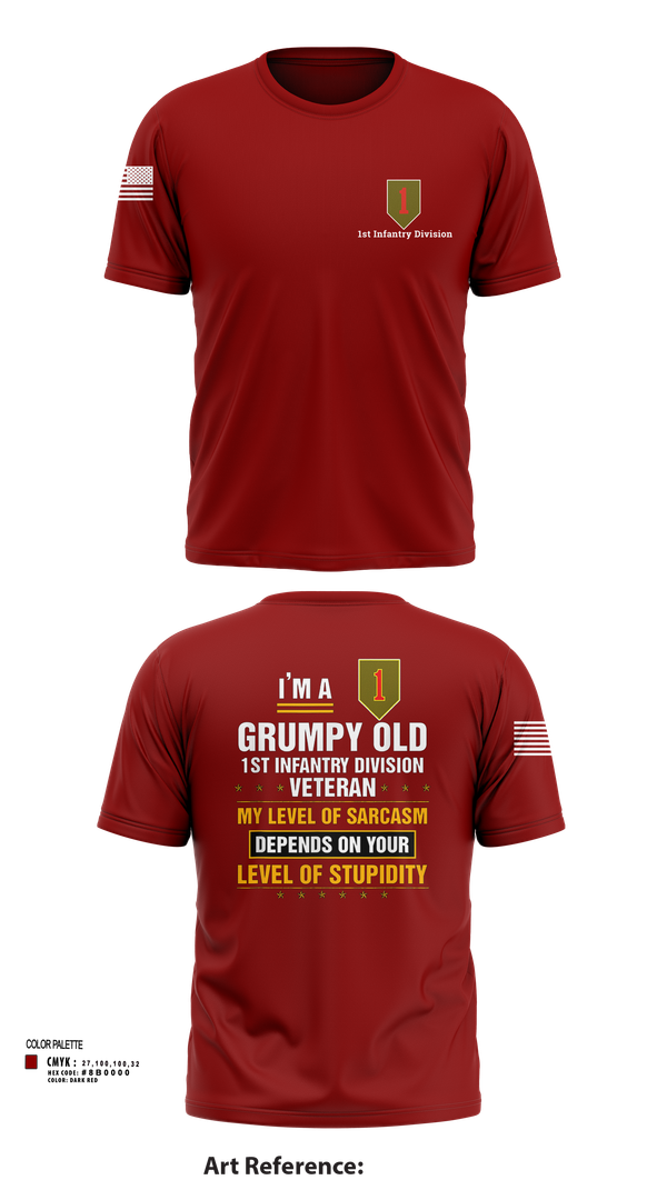 Short Sleeve Performance Shirt, 1st Infantry Division, , Teamtime, Team time, sublimation, custom sports apparel, team uniforms, spirit wear, spiritwear, sports uniforms, custom shirts, team store, custom team store, fundraiser sports, apparel fundraiser