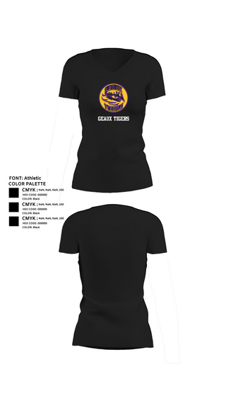 Womens Short Sleeve Vneck Shirt, GEAUX TIGERS, , Teamtime, Team time, sublimation, custom sports apparel, team uniforms, spirit wear, spiritwear, sports uniforms, custom shirts, team store, custom team store, fundraiser sports, apparel fundraiser
