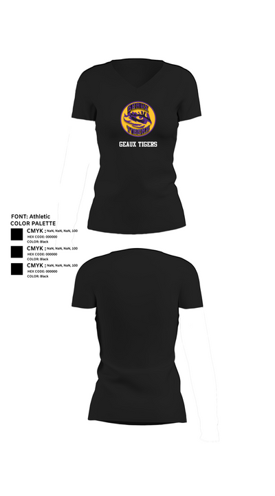 GEAUX TIGERS 48767025 Women's Short Sleeve V-neck Shirt - 24