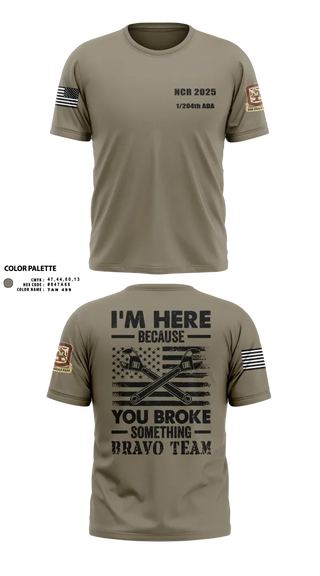 Old School Cotton Feel Shirt, 1/204th ADA, , Teamtime, Team time, sublimation, custom sports apparel, team uniforms, spirit wear, spiritwear, sports uniforms, custom shirts, team store, custom team store, fundraiser sports, apparel fundraiser