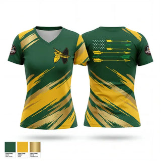 Womens Short Sleeve Vneck Shirt, GES / AES ARCHERY, E-Sports, Teamtime, Team time, sublimation, custom sports apparel, team uniforms, spirit wear, spiritwear, sports uniforms, custom shirts, team store, custom team store, fundraiser sports, apparel fundraiser