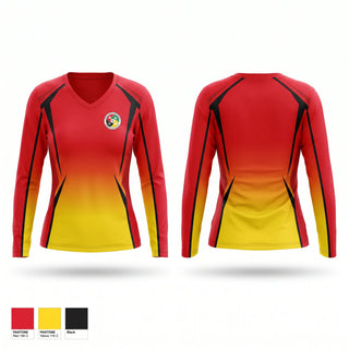 Womens Long Sleeve Vneck Shirt, Phoenix Martial Arts Academy, , Teamtime, Team time, sublimation, custom sports apparel, team uniforms, spirit wear, spiritwear, sports uniforms, custom shirts, team store, custom team store, fundraiser sports, apparel fundraiser