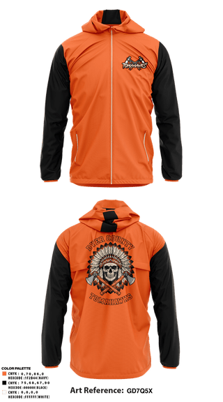 Windbreaker, Dyer County Tomahawks, Baseball, Teamtime, Team time, sublimation, custom sports apparel, team uniforms, spirit wear, spiritwear, sports uniforms, custom shirts, team store, custom team store, fundraiser sports, apparel fundraiser