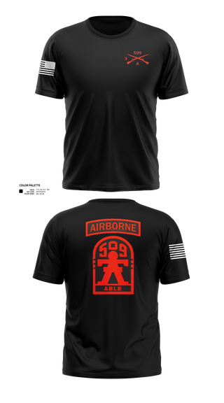 Old School Cotton Feel Shirt, 3-509th Parachute Infantry BN Able Nation, , Teamtime, Team time, sublimation, custom sports apparel, team uniforms, spirit wear, spiritwear, sports uniforms, custom shirts, team store, custom team store, fundraiser sports, apparel fundraiser