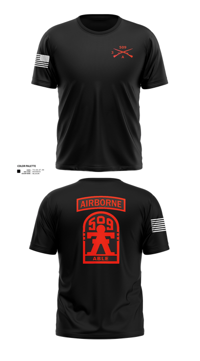 3-509th Parachute Infantry BN Able Nation 10459424 Old School Cotton Feel Shirt - 21