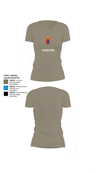 Womens Short Sleeve Vneck Shirt, 6/54th SFAB, National Guard, Teamtime, Team time, sublimation, custom sports apparel, team uniforms, spirit wear, spiritwear, sports uniforms, custom shirts, team store, custom team store, fundraiser sports, apparel fundraiser