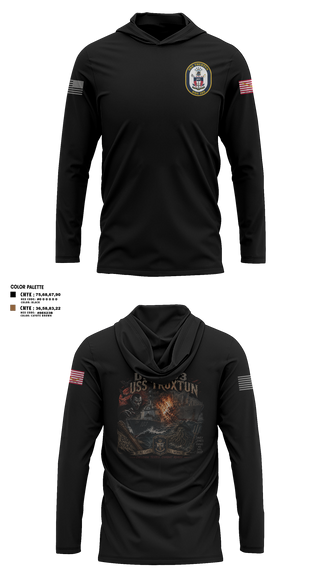 Long Sleeve Hooded Sun Shirt, USS Truxtun DDG 103, Navy, Teamtime, Team time, sublimation, custom sports apparel, team uniforms, spirit wear, spiritwear, sports uniforms, custom shirts, team store, custom team store, fundraiser sports, apparel fundraiser