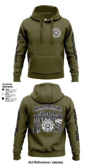 Hoodie, Ohio Investigative Unit Cincinnati District, Police, Teamtime, Team time, sublimation, custom sports apparel, team uniforms, spirit wear, spiritwear, sports uniforms, custom shirts, team store, custom team store, fundraiser sports, apparel fundraiser