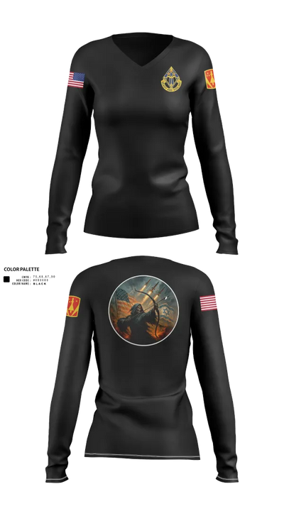 HHB, 31st ADA BDE 93964777 Women's Long Sleeve V-neck Shirt - 21