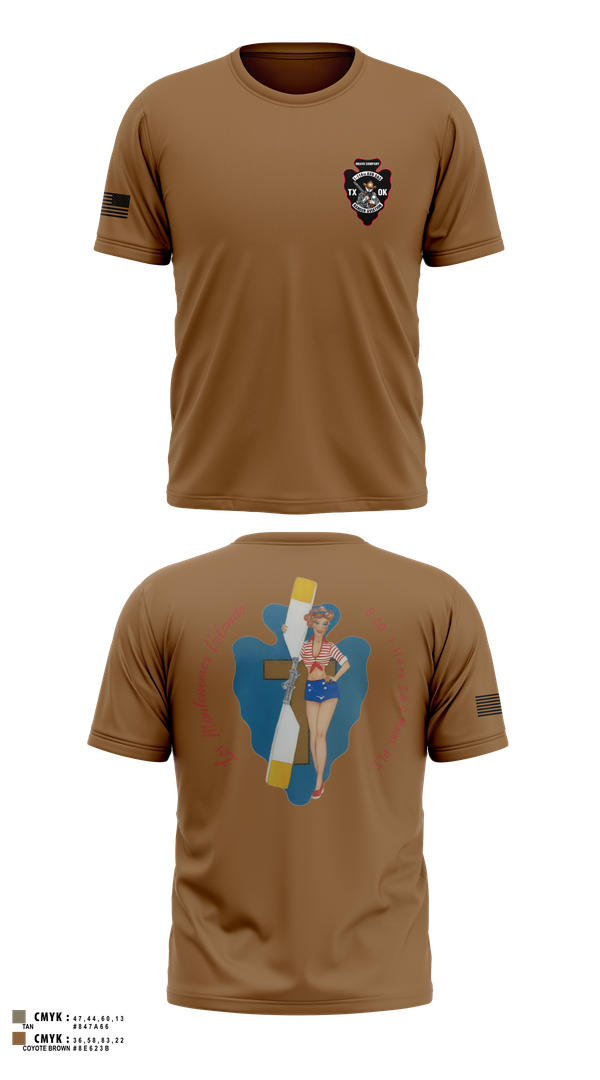 Old School Cotton Feel Shirt, B Co 1/114th Maintenance, Army, Teamtime, Team time, sublimation, custom sports apparel, team uniforms, spirit wear, spiritwear, sports uniforms, custom shirts, team store, custom team store, fundraiser sports, apparel fundraiser