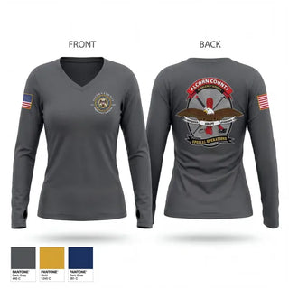 Womens Long Sleeve Vneck Shirt, Alcorn County Special Operations, Fire Department, Teamtime, Team time, sublimation, custom sports apparel, team uniforms, spirit wear, spiritwear, sports uniforms, custom shirts, team store, custom team store, fundraiser sports, apparel fundraiser