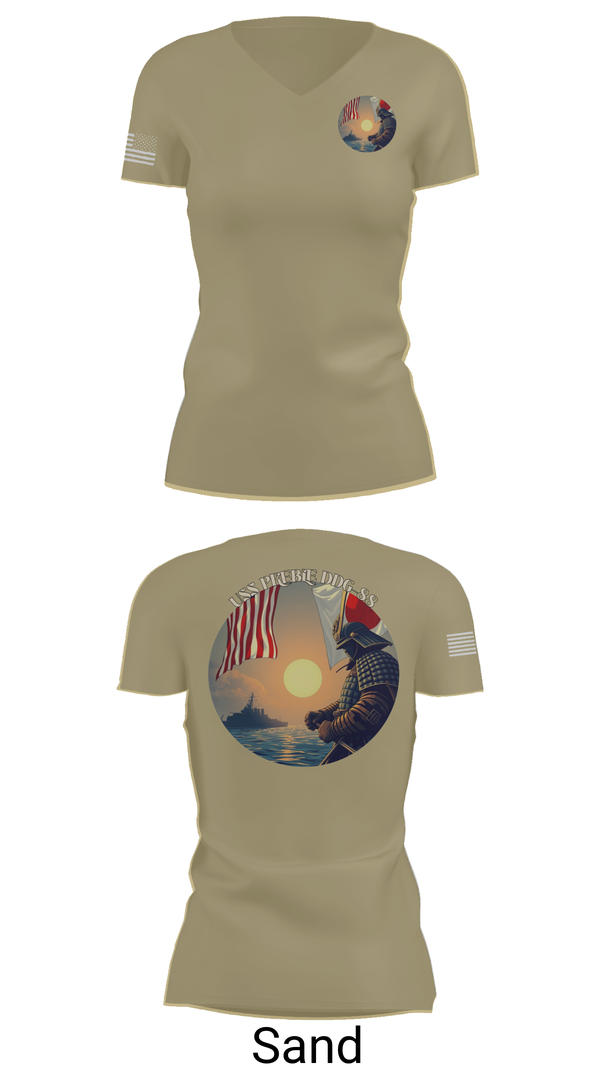 Womens Short Sleeve Vneck Shirt, Uss Preble DDG 88, , Teamtime, Team time, sublimation, custom sports apparel, team uniforms, spirit wear, spiritwear, sports uniforms, custom shirts, team store, custom team store, fundraiser sports, apparel fundraiser