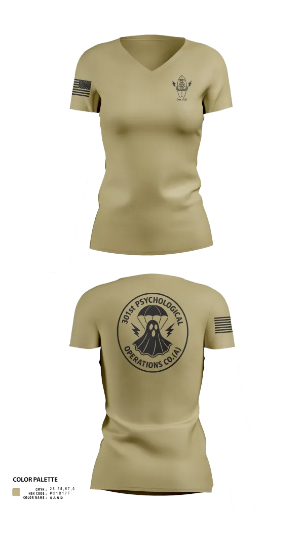 Womens Short Sleeve Vneck Shirt, 301, Army, Teamtime, Team time, sublimation, custom sports apparel, team uniforms, spirit wear, spiritwear, sports uniforms, custom shirts, team store, custom team store, fundraiser sports, apparel fundraiser